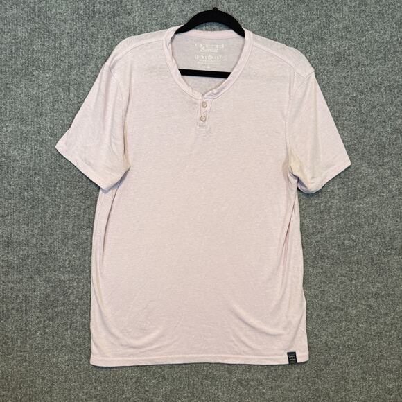 Lucky Brand Shirt Mens Medium Purple Pink Henley Venice Burnout Tshirt Stretch - Picture 1 of 10